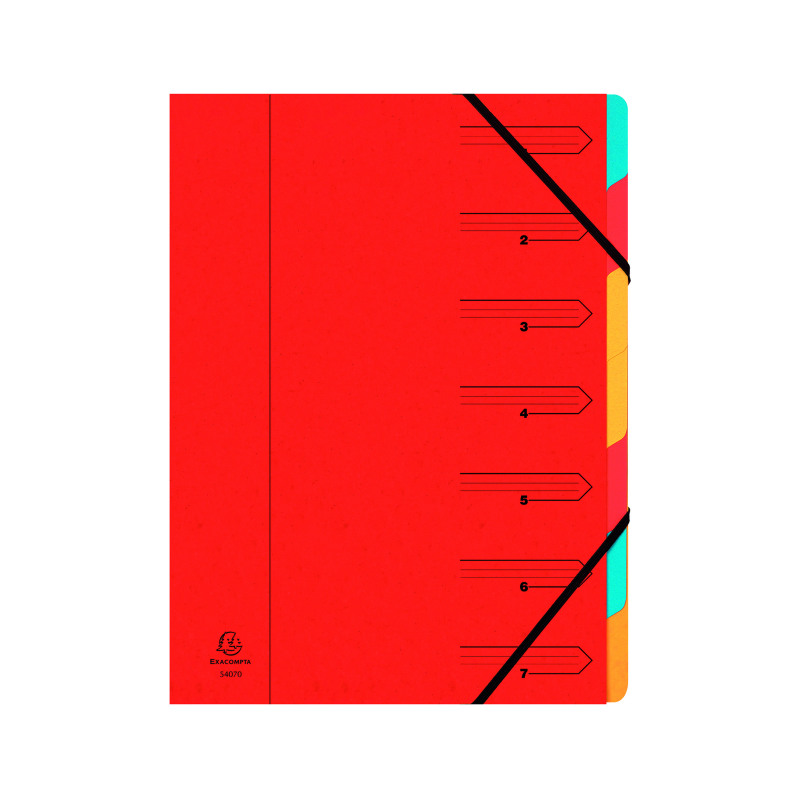 Exacompta+Europa+7-Part+Organiser+400gsm+Pressboard+A4+Red+5221Z