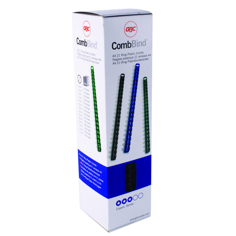 GBC+CombBind+A4+10mm+Binding+Combs+Black+%28Pack+of+100%29+4028175