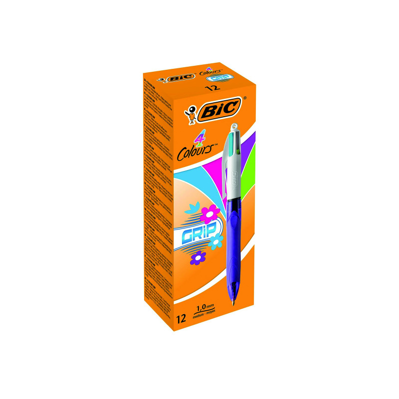 Bic+4+Colour+Grip+Fashion+Retractable+Ballpoint+Pen+%28Pack+of+12%29+8922901