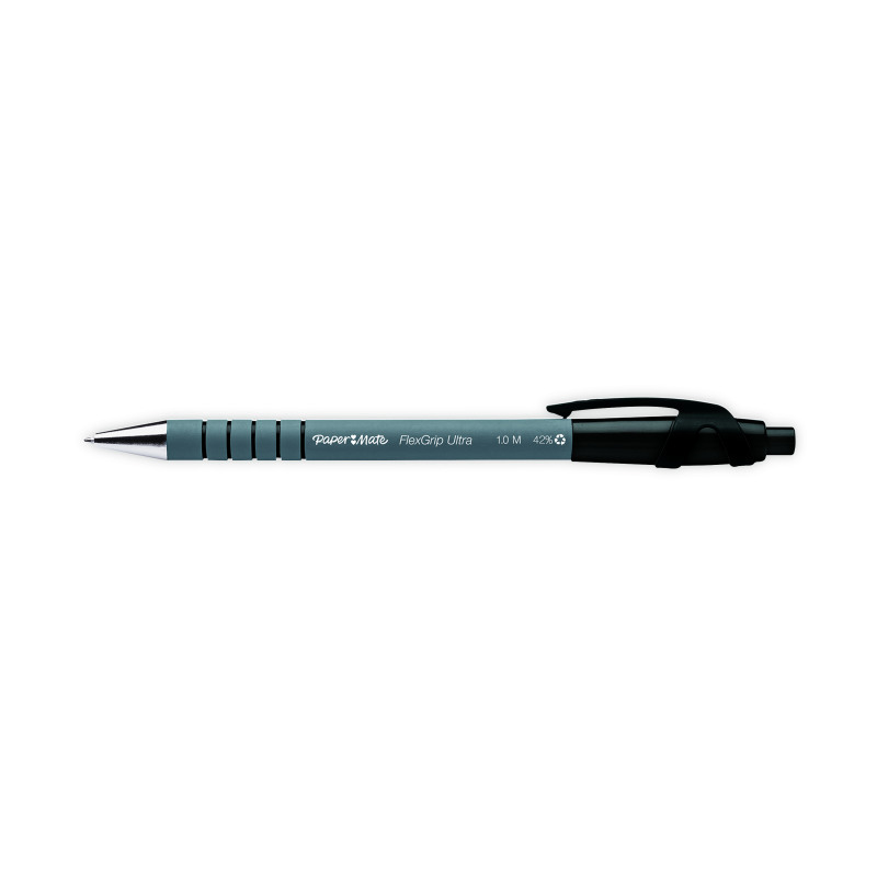PaperMate+Flexgrip+Ultra+Retractable+Ballpoint+Pen+Medium+Black+%28Pack+of+12%29+S0190393