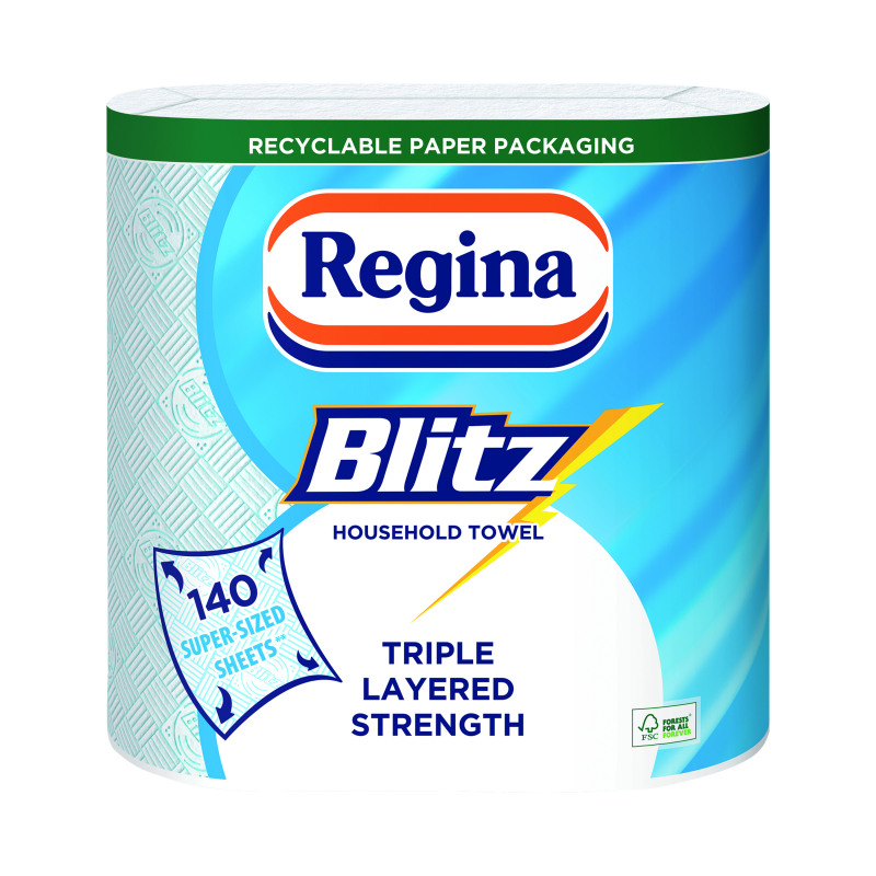 Regina+Blitz+Household+Towels+3-Ply+Twin-Pack+70+Sheets+Per+Roll+C004416