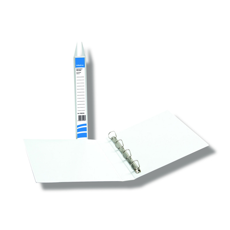 Initiative+Presentation+Binder+4+D+Ring+25mm+Capacity+White+%2810+Pack%29