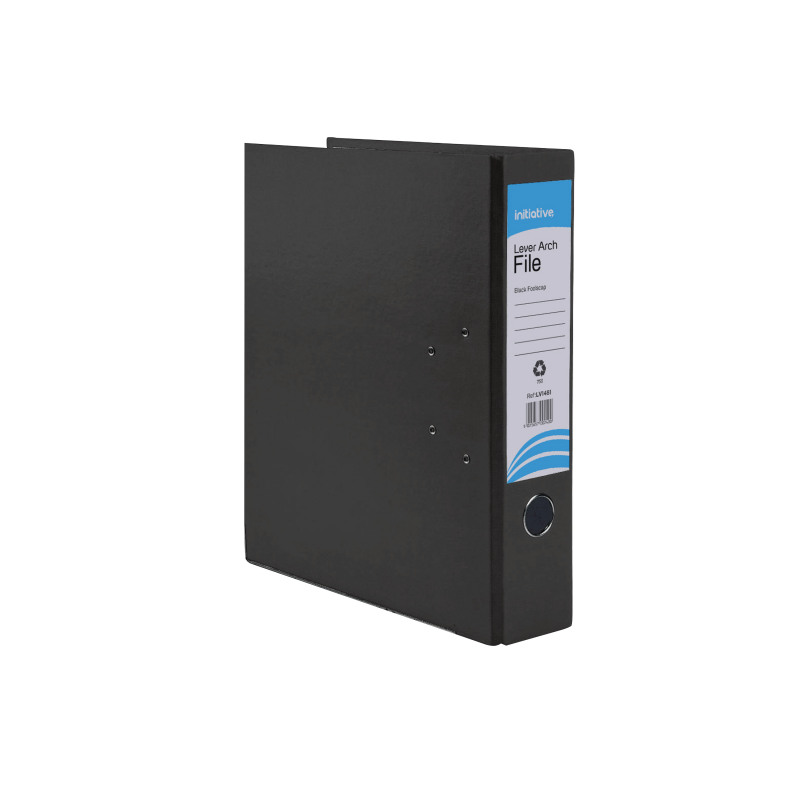 Initiative+Lever+Arch+File+Foolscap+Black+Metal+Shoe+and+Thumbring+%2810+Pack%29