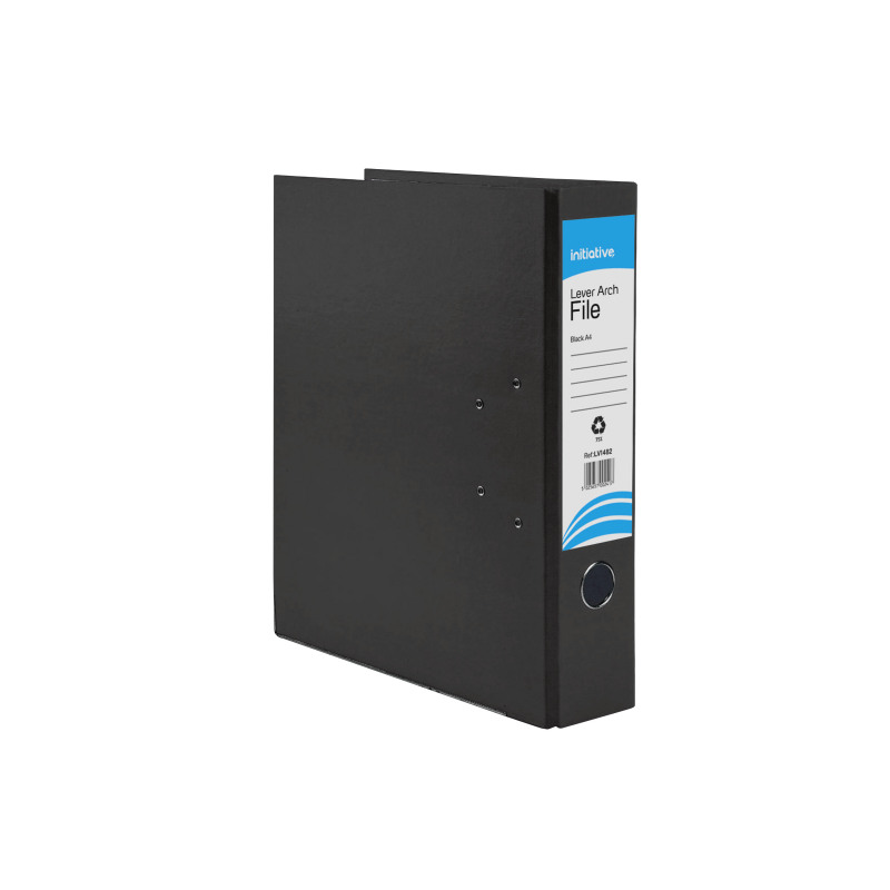 Initiative+Lever+Arch+File+A4+Black+Metal+Shoe+and+Thumbring+%2810+Pack%29