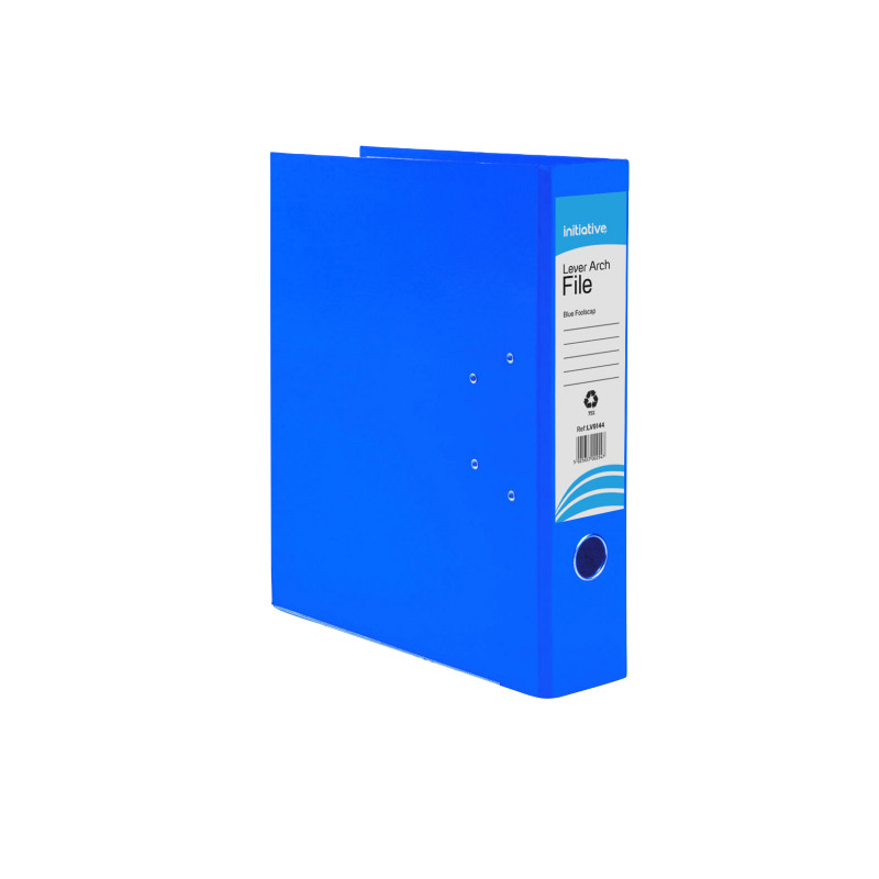 Initiative+Lever+Arch+File+Foolscap+Blue+Metal+Shoe+and+Thumbring+%2810+Pack%29