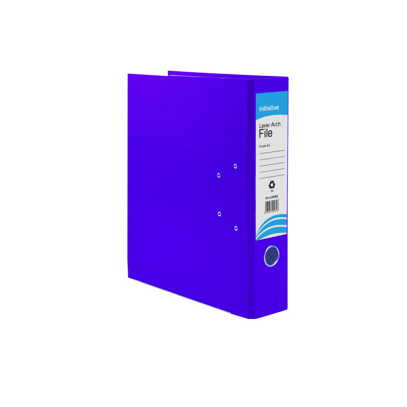 Initiative+Lever+Arch+File+A4+Purple+Metal+Shoe+and+Thumbring+%2810+Pack%29