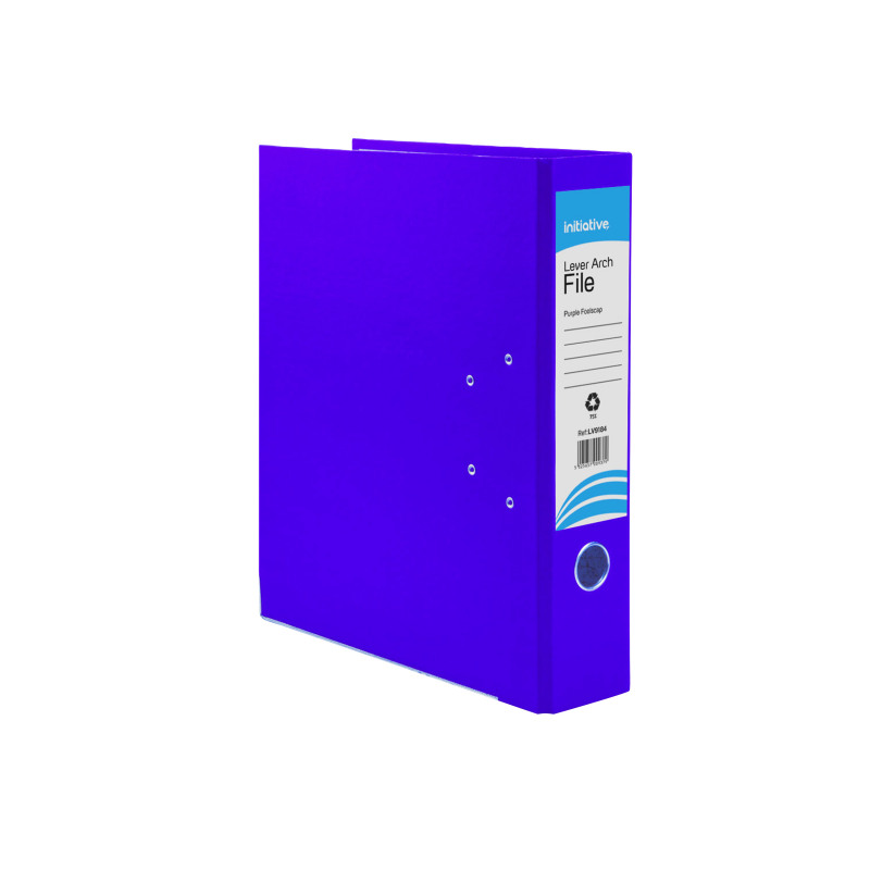 Initiative+Lever+Arch+File+Foolscap+Purple+Metal+Shoe+and+Thumbring+%2810+Pack%29