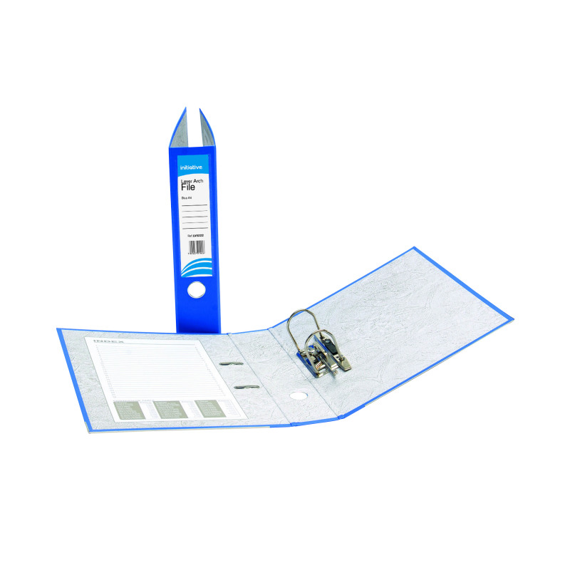 Initiative+Polypropylene+Coated+Board+Lever+Arch+File+A4+70mm+Spine+Blue+%2810+Pack%29