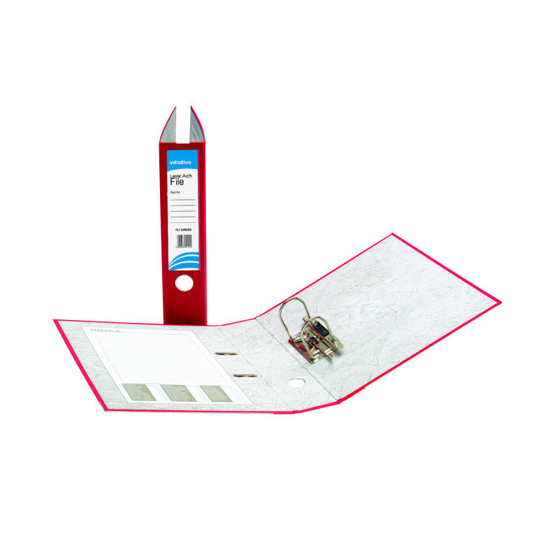 Initiative+Polypropylene+Coated+Board+Lever+Arch+File+A4+70mm+Spine+Red+%2810+Pack%29