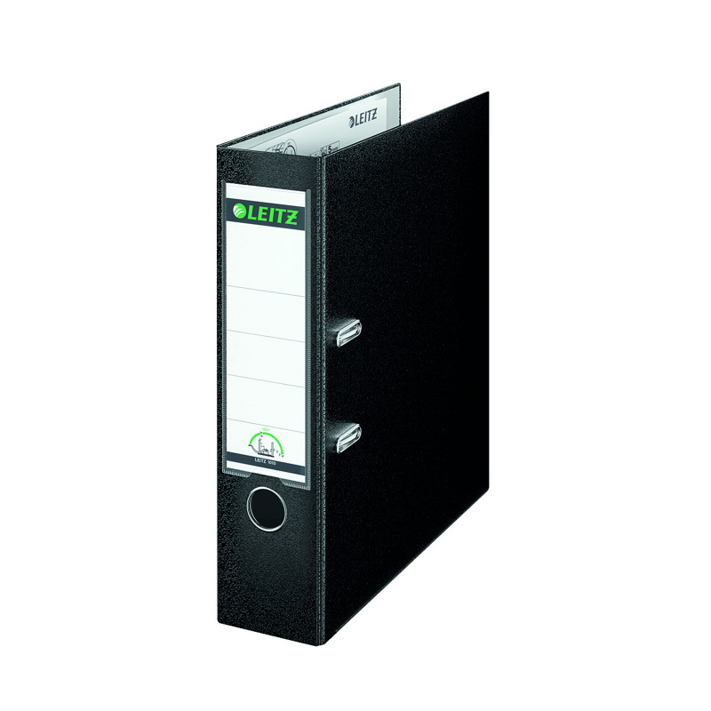 Leitz+180+Lever+Arch+File+Poly+80mm+A4+Black+%28Pack+of+10%29+10101095