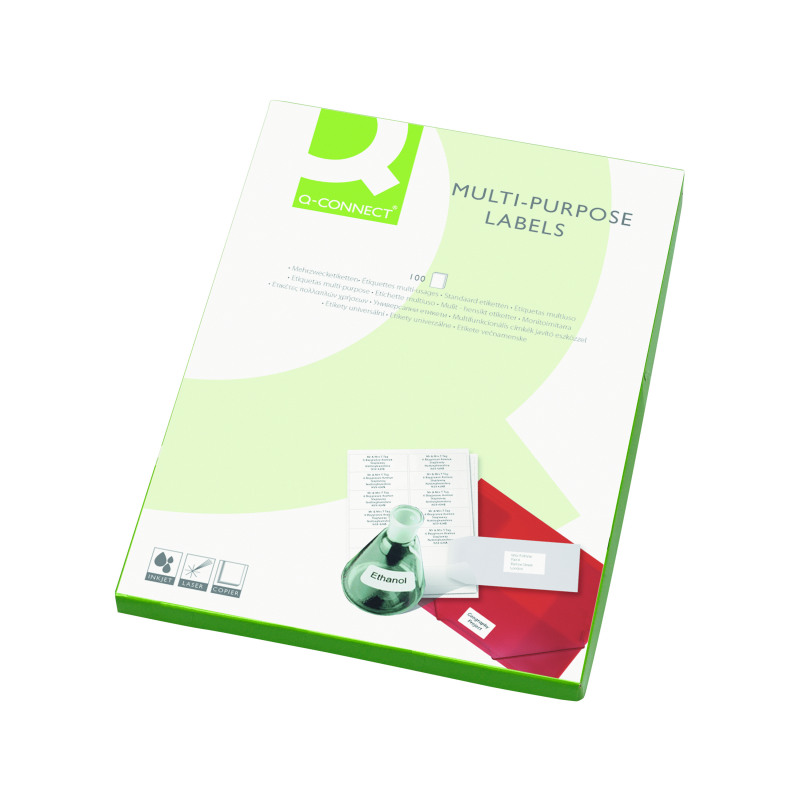 Q-Connect+Multipurpose+Labels+199.6x289mm+1+Per+Sheet+White+%28100+Pack%29+KF26050