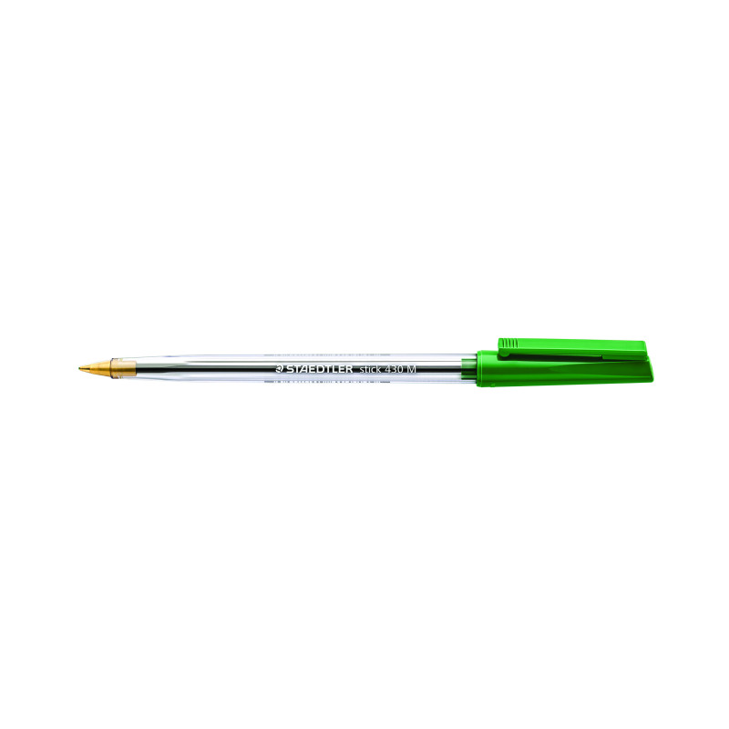 Staedtler+Stick+430+Ballpoint+Pen+Green+%28Pack+of+10%29+430%C3%82%C2%A0M-5