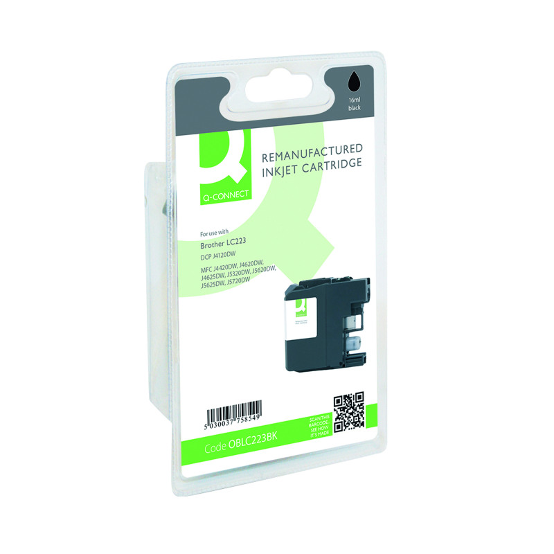 Q-Connect+Brother+LC223BK+Compatible+Inkjet+Cartridge+Black+LC223BK-COMP