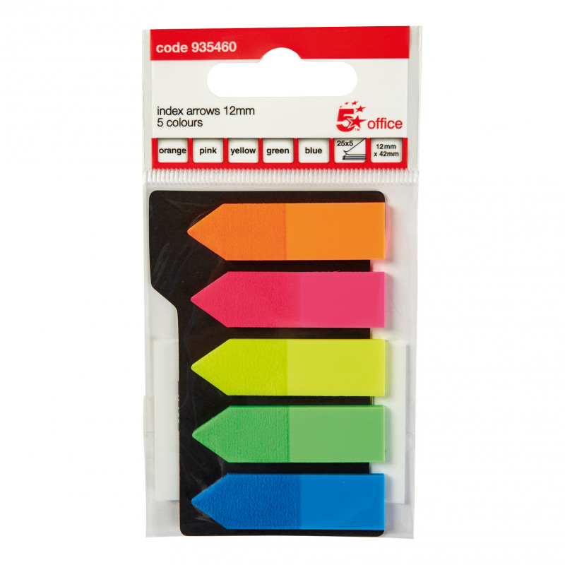5+Star+Office+Index+Arrow+5+Bright+Colours+12x42mm+5+Packs+of+20+Flags+%28Pack+of+5%29