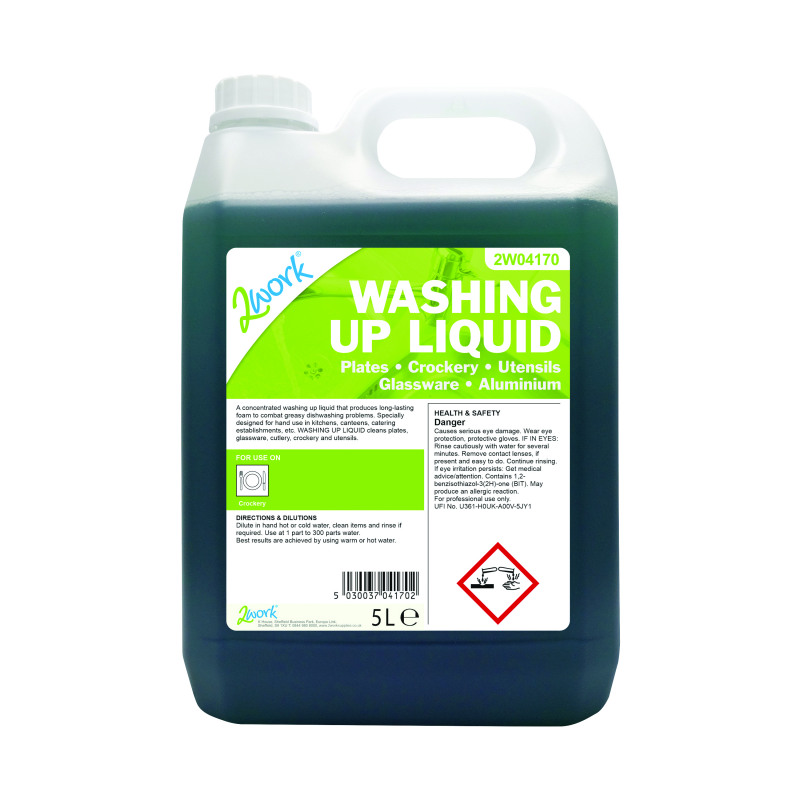 2Work+Washing+Up+Liquid+Fresh+Scent+5+Litre+Bulk+Bottle+2W04170