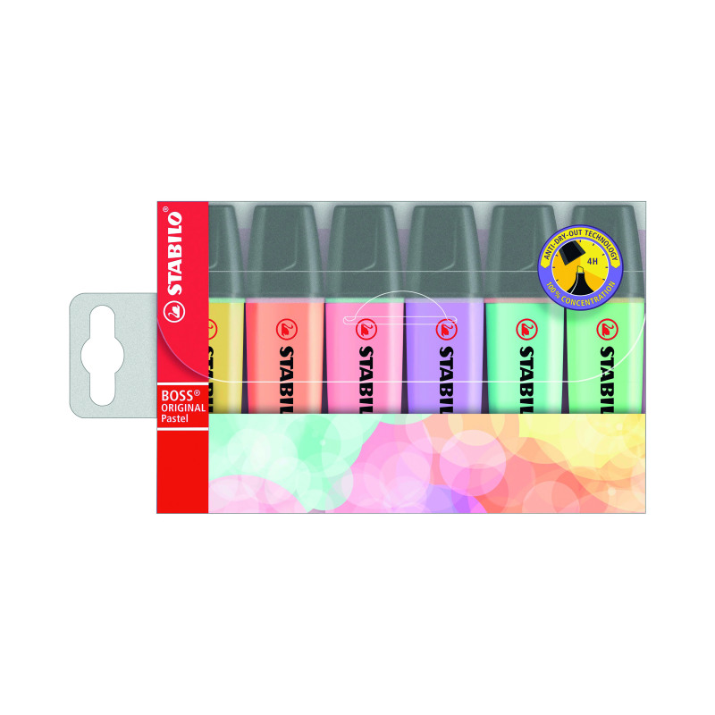 Stabilo+Boss+Original+Highlighter+Assorted+Pastel+%28Pack+of+6%29+70%2F4-2