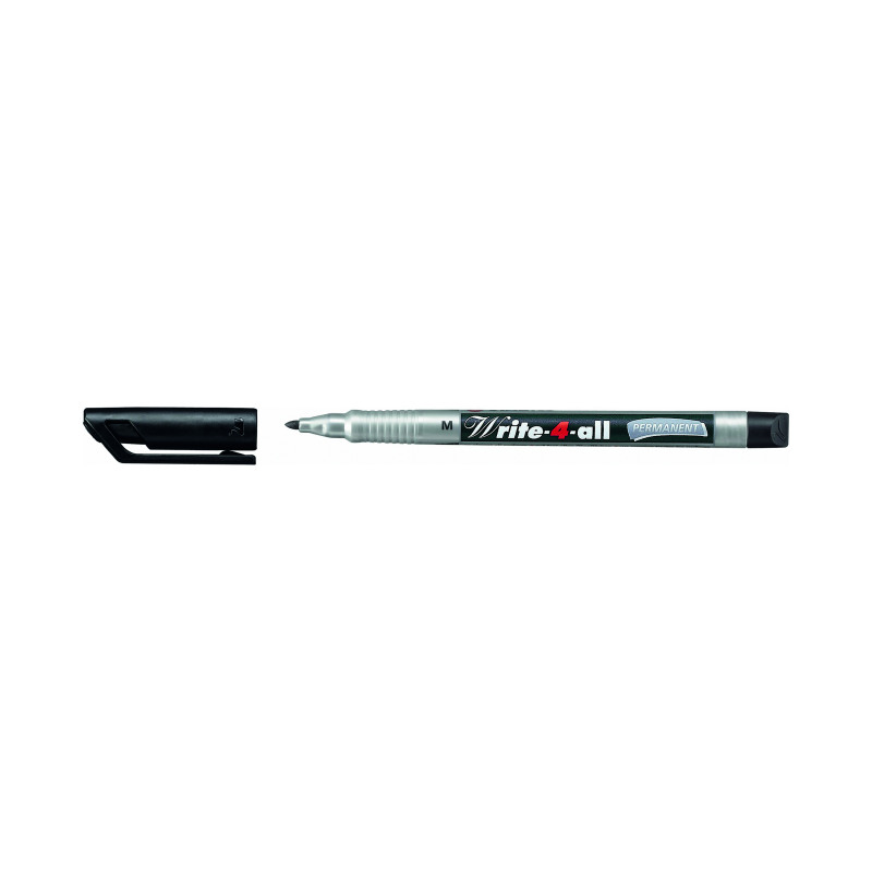 Stabilo+Write-4-all+Permanent+Marker+Medium+1.0mm+Black+%28Pack+of+10%29+146%2F46