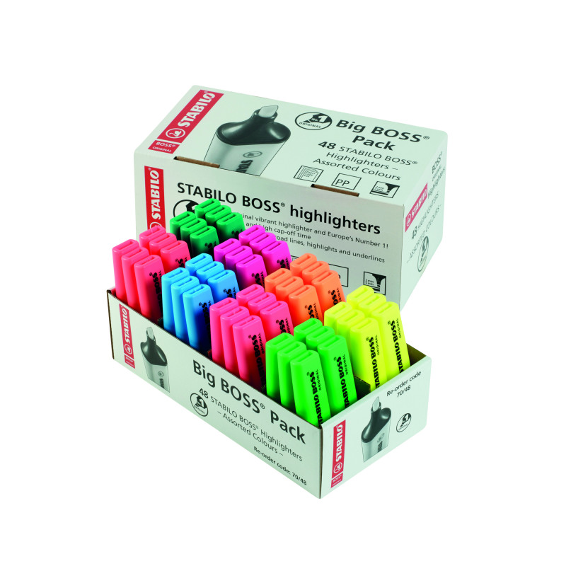 Stabilo+Boss+Original+Highlighter+Assorted+%28Pack+of+48%29+70%2F48-2