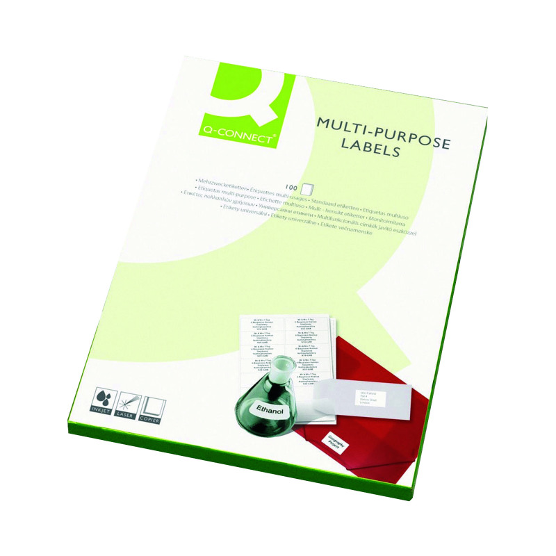 Q-Connect+Multipurpose+Copier+Labels+105x37mm+16+Per+Sheet+White+%281600+Pack%29+KF01132