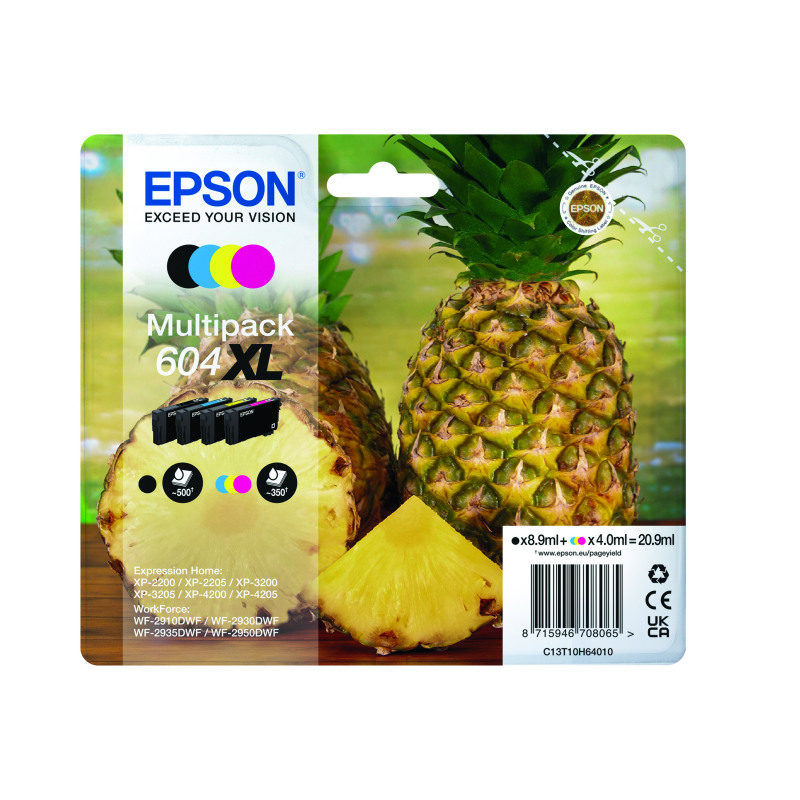 Epson+604XL+Pineapple+Ink+Cartridge+High+Yield+CMYK+Multipack+C13T10H64010