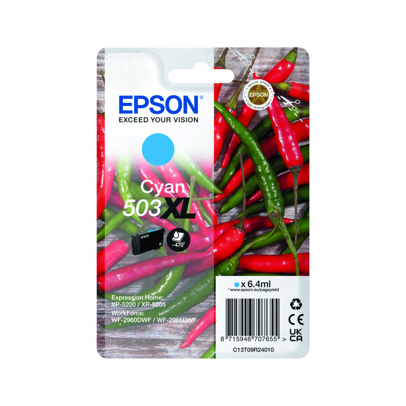 Epson+503XL+Chillies+Ink+Cartridge+High+Yield+Cyan+C13T09R24010