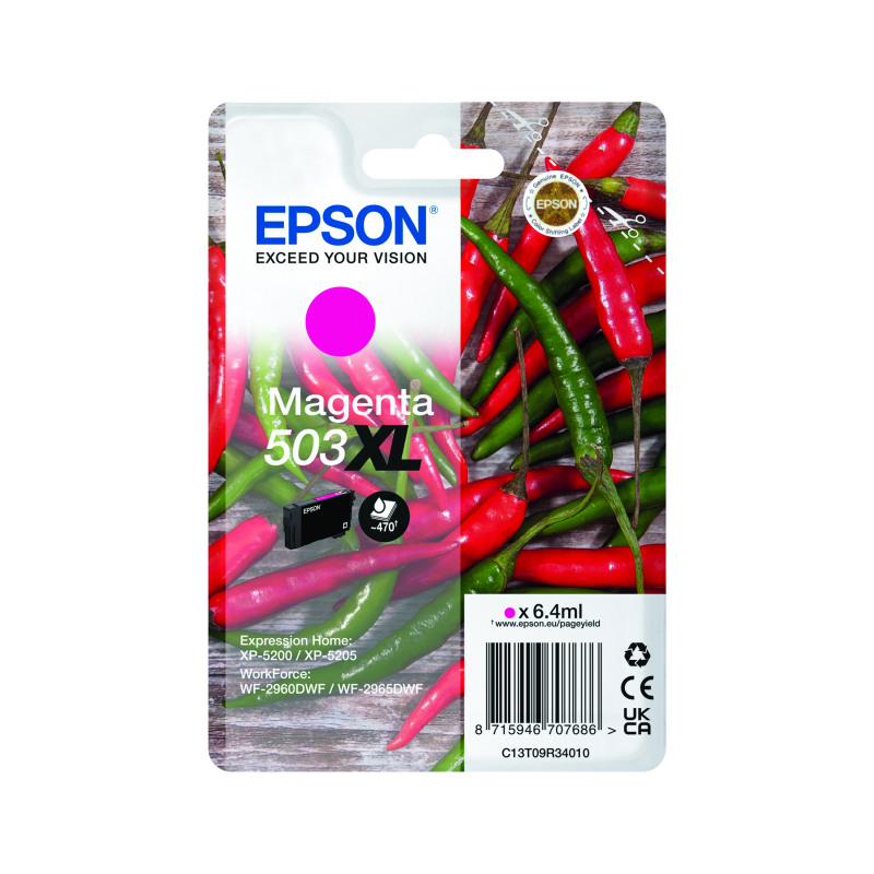 Epson+503XL+Chillies+Ink+Cartridge+High+Yield+Magenta+C13T09R34010