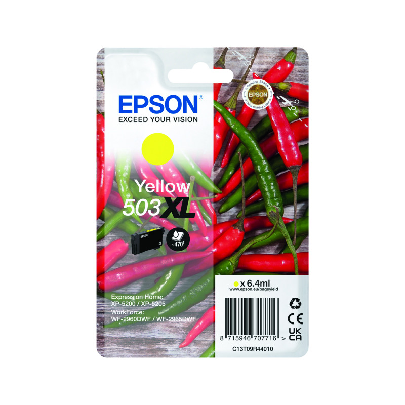 Epson+503XL+Chillies+Ink+Cartridge+High+Yield+Yellow+C13T09R44010