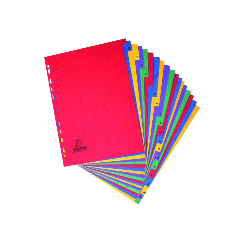 Elba+A-Z+Pressboard+Index+Heavyweight+A4+Bright+Multi+400007514