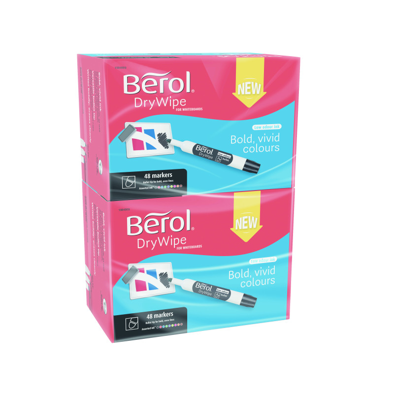Berol+Drywipe+Marker+Bullet+Tip+Assorted+%28Pack+of+96%29+1984869