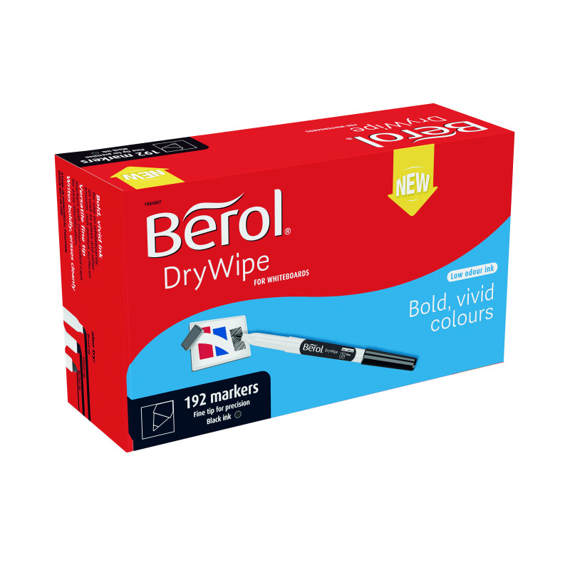 Berol+Drywipe+Marker+Fine+Black+%28Pack+of+192%29+1984905