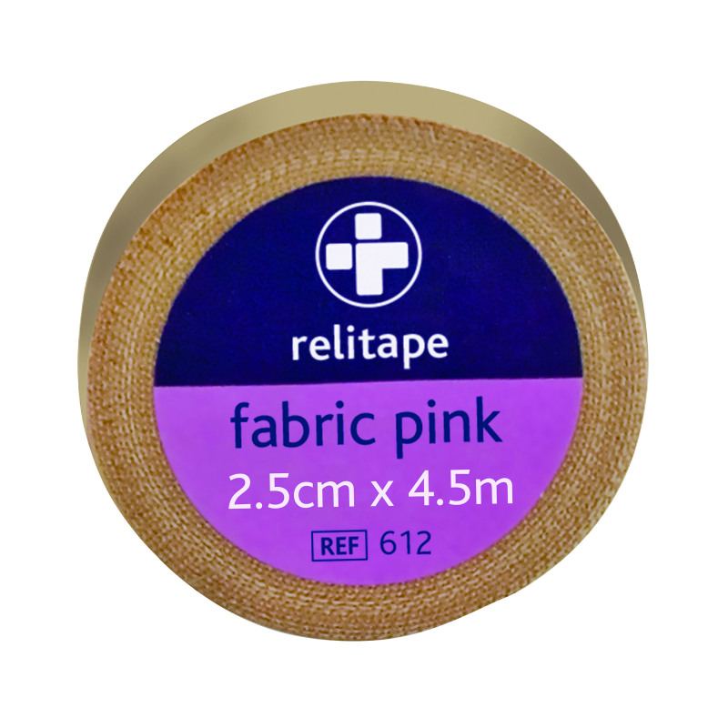 Reliance+Medical+Relitape+Fabric+Elastic+Strapping+Tape+Pink+2.5cmx4.5m+%28Pack+of+12%29+612
