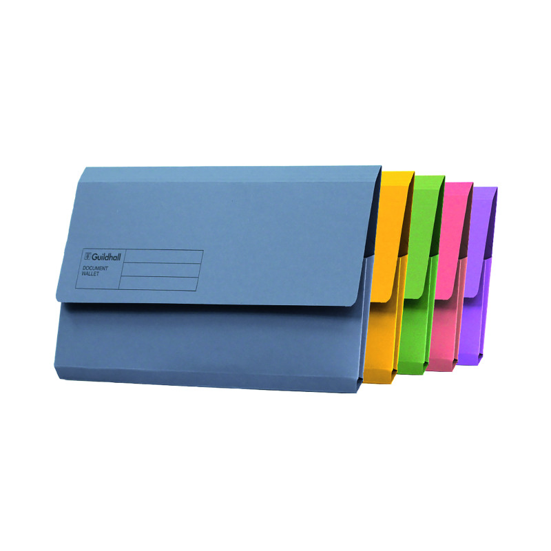 Exacompta+Guildhall+Document+Wallet+Foolscap+Assorted+%28Pack+of+50%29+GDW1-AST
