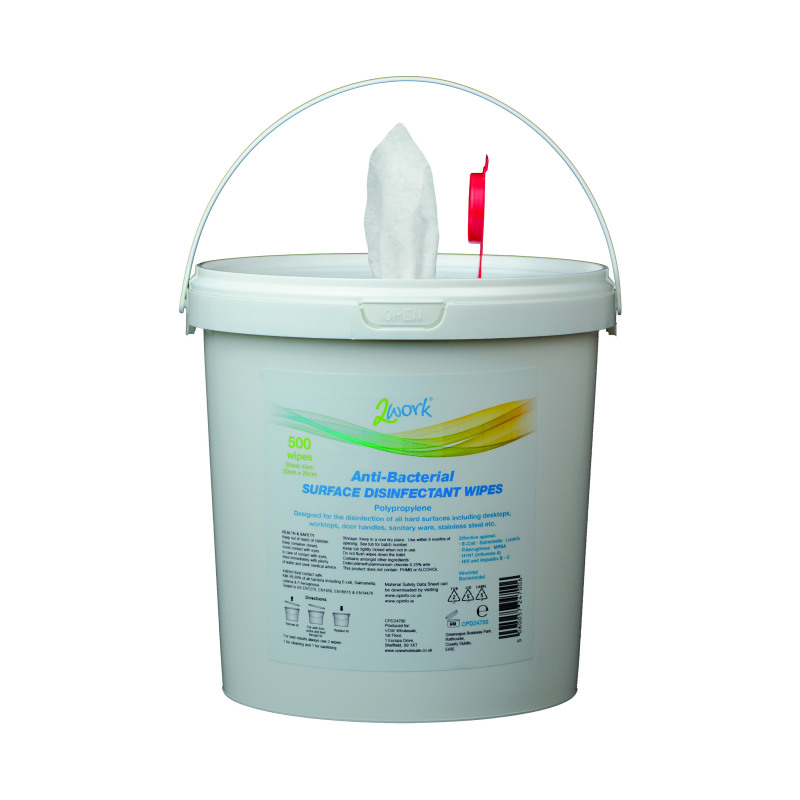 2Work+Disinfectant+Wipes+%28Pack+of+500%29+CPD24700