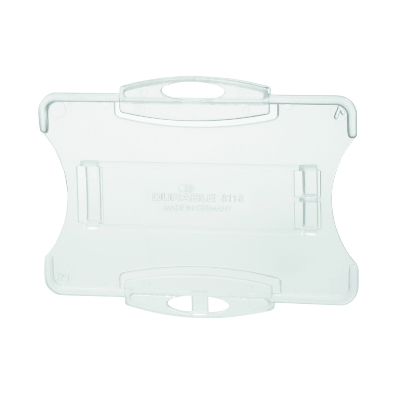 Durable+Security+Pass+Plastic+ID+Card+Holders+for+Lanyards+Clear+%28Pack+of+10%29+891819