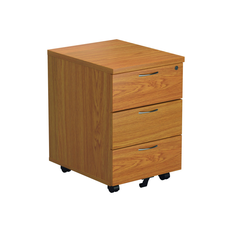 Jemini+3+Drawer+Mobile+Pedestal+400x500x595mm+Nova+Oak+KF79873