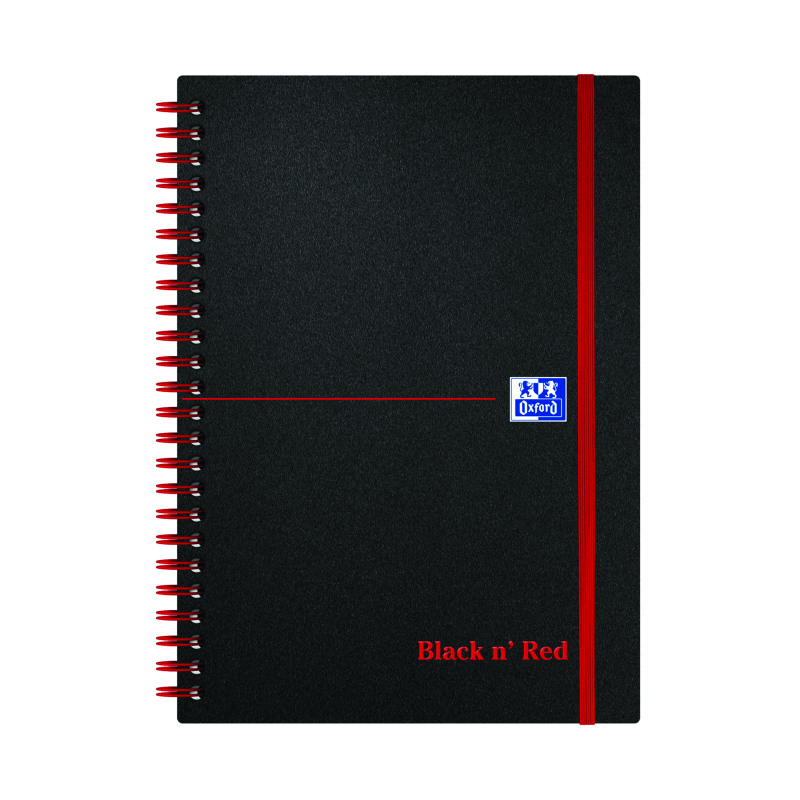Black+n%26apos%3B+Red+Wirebound+Ruled+Polypropylene+Notebook+140+Pages+A5+%28Pack+of+5%29+100080140