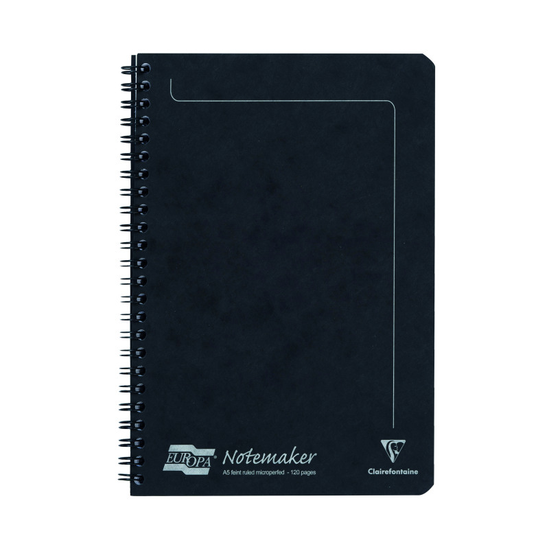 Clairefontaine+Europa+Notemakers+Notebook+A5+Black+%28Pack+of+10%29+4852