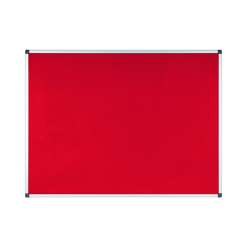 Bi-Office+Aluminium+Trim+Felt+Notice+Board+1200x900mm+Red+FA0546170