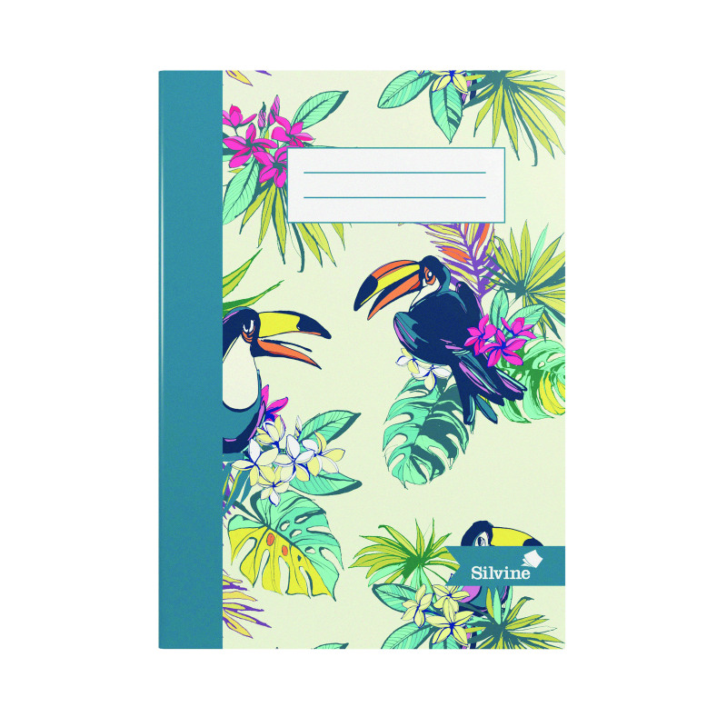 Silvine+Casebound+Notebook+Ruled+with+Margin+80+Pages+4+Designs+Assorted+A5+%28Pack+of+12%29++NBA5SG