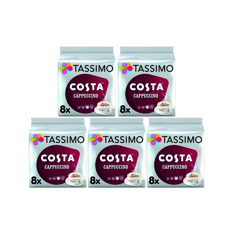 Tassimo+Costa+Cappuccino+Coffee+16+Pods+x5+Packs+%28Pack+of+80%29+4056513