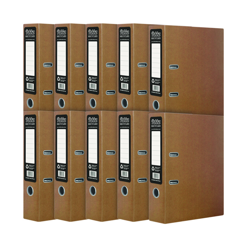 Pukka+Recycled+Lever+Arch+A4+Kraft+%2810+Pack%29+RF-9483