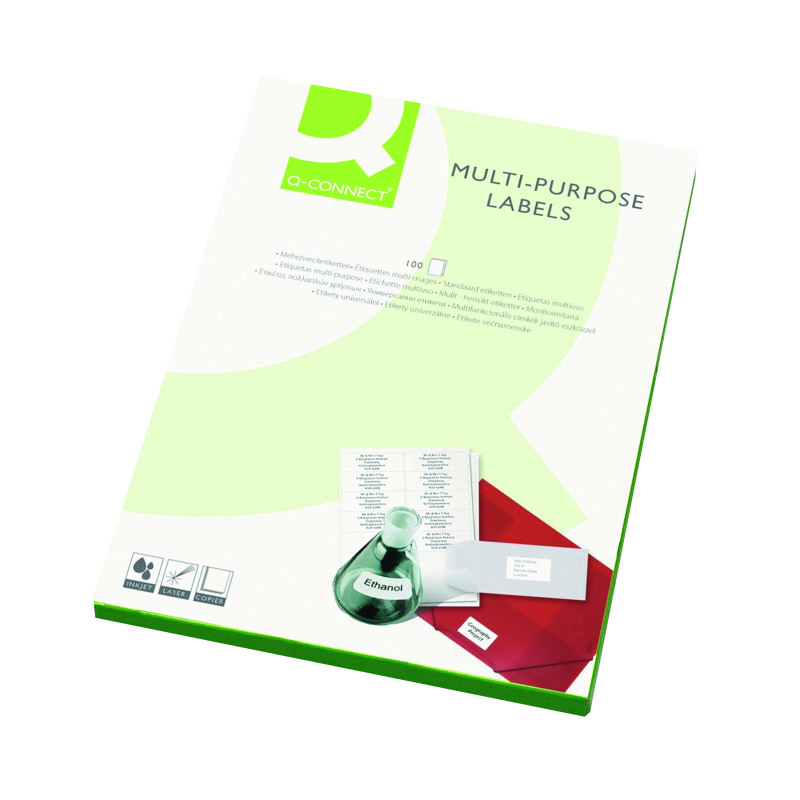 Q-Connect+Multipurpose+Labels+64x33.9mm+24+Per+Sheet+White+%282400+Pack%29+KF26071