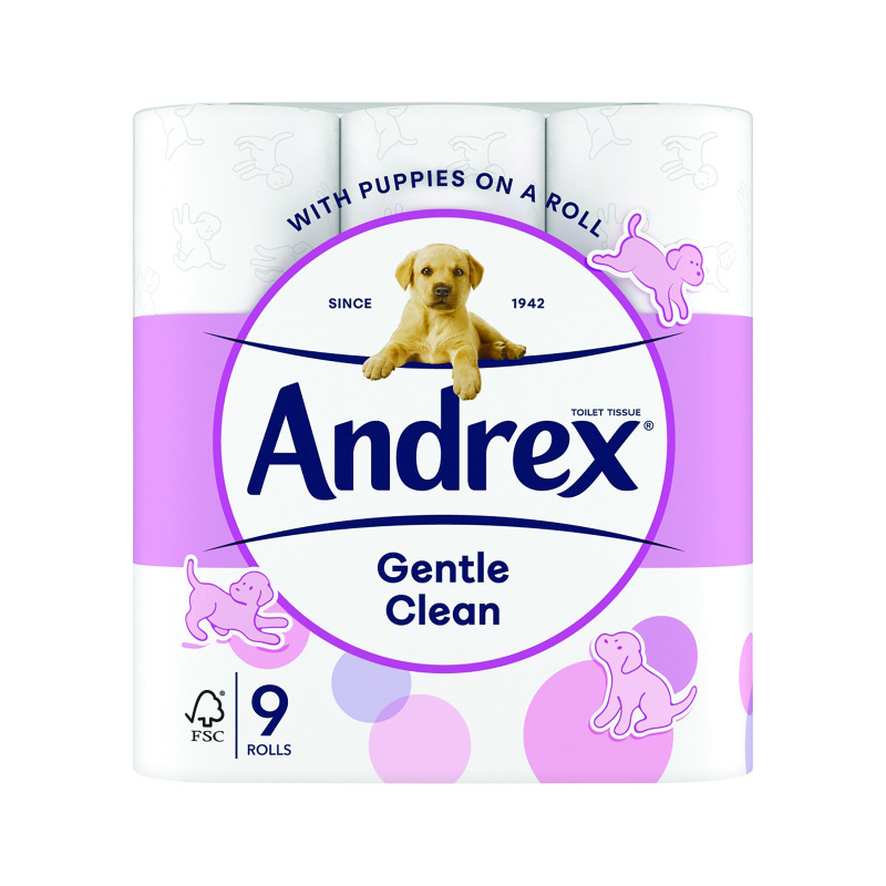 Andrex+2-Ply+Toilet+Roll+Puppies+On+A+Roll+White+%28Pack+of+9%29+1102053
