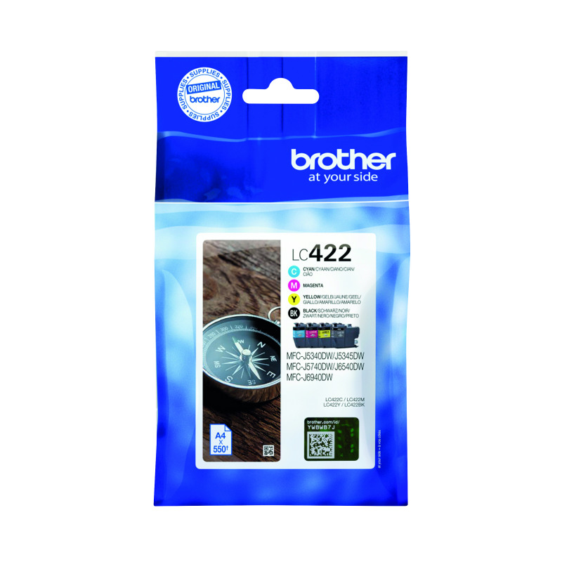 Brother+LC422+Inkjet+Cartridge+CMYK+Multipack+LC422VAL