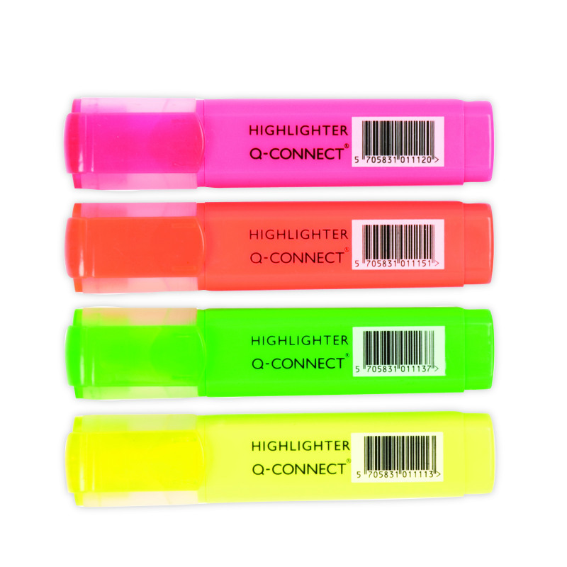 Q-Connect+Assorted+Highlighter+Pens+%284+Pack%29+KF01116