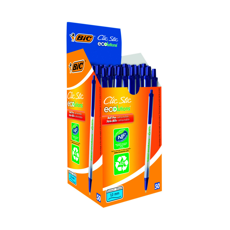 Bic+Ecolutions+Clic+Stick+Blue+%28Pack+of+50%29+8806892