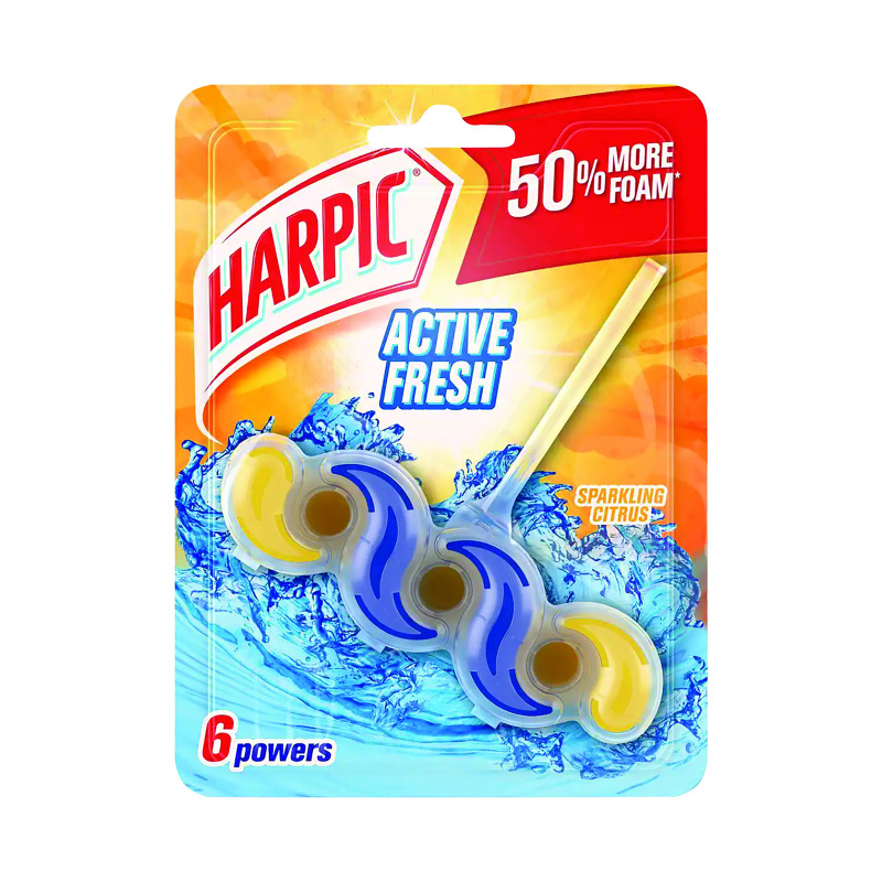 Harpic+Active+Fresh+Toilet+Rim+Block+6+Powers+Sparkling+Citrus+35g+3119589%2FSINGLE