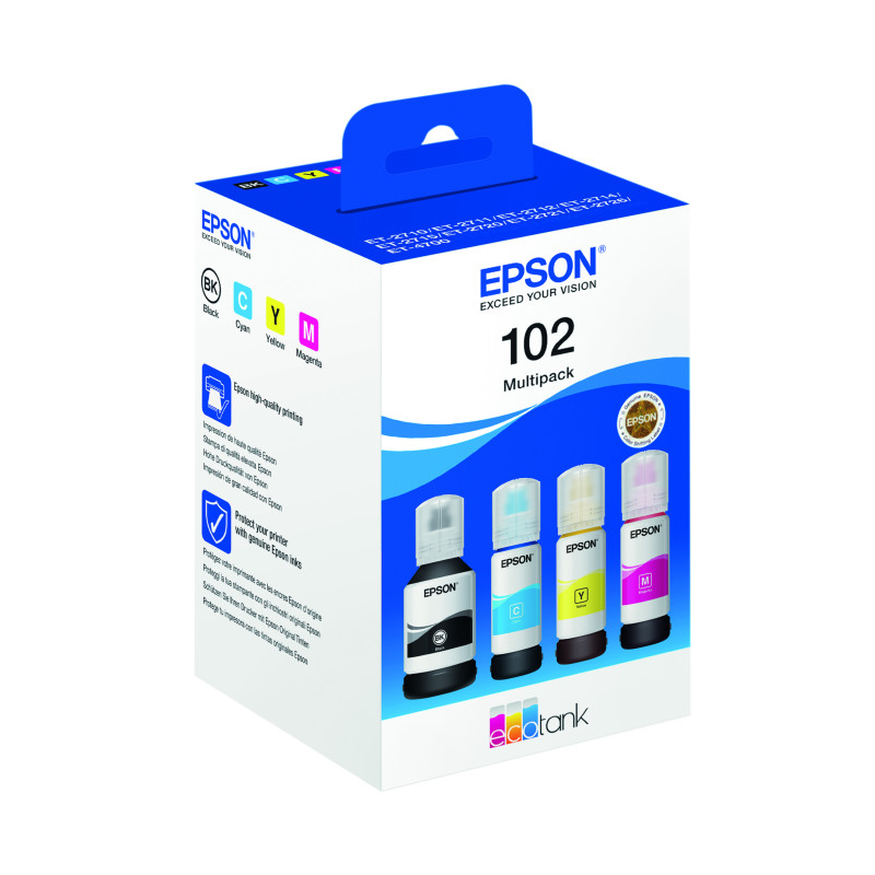 Epson+102+EcoTank+Ink+Bottle+CMYK+Multipack+C13T03R640
