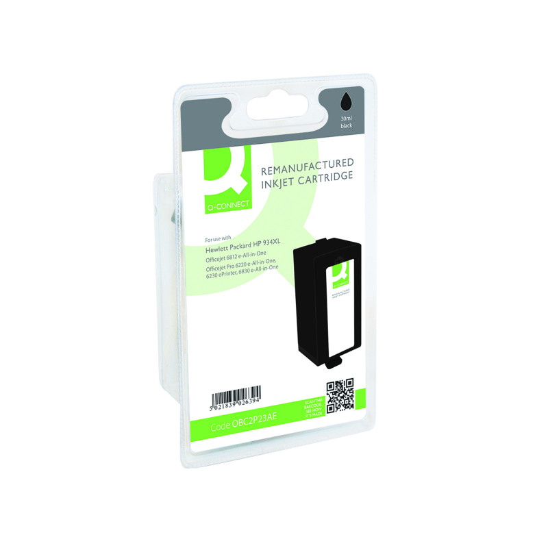 Q-Connect+Remanufactured+Inkjet+Cartridge+Black+For+HP+C2P23AE+C2P23AE-COMP
