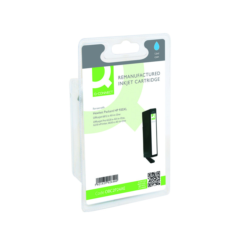Q-Connect+Remanufactured+Inkjet+Cartridge+Cyan+For+HP+C2P24AE+C2P24AE-COMP